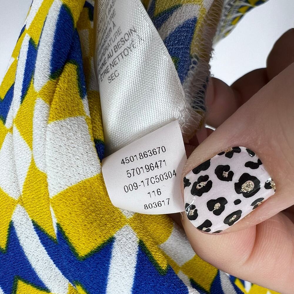 Chico's Yellow Blue Geometric Pattern Quarter Sle… - image 6